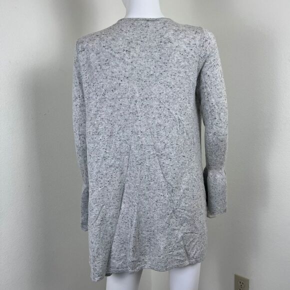 Moth Lyra Women Size S Wool Cashmere Speckled Gray Bell Sleeve Cardigan Sweater - Picture 13 of 16